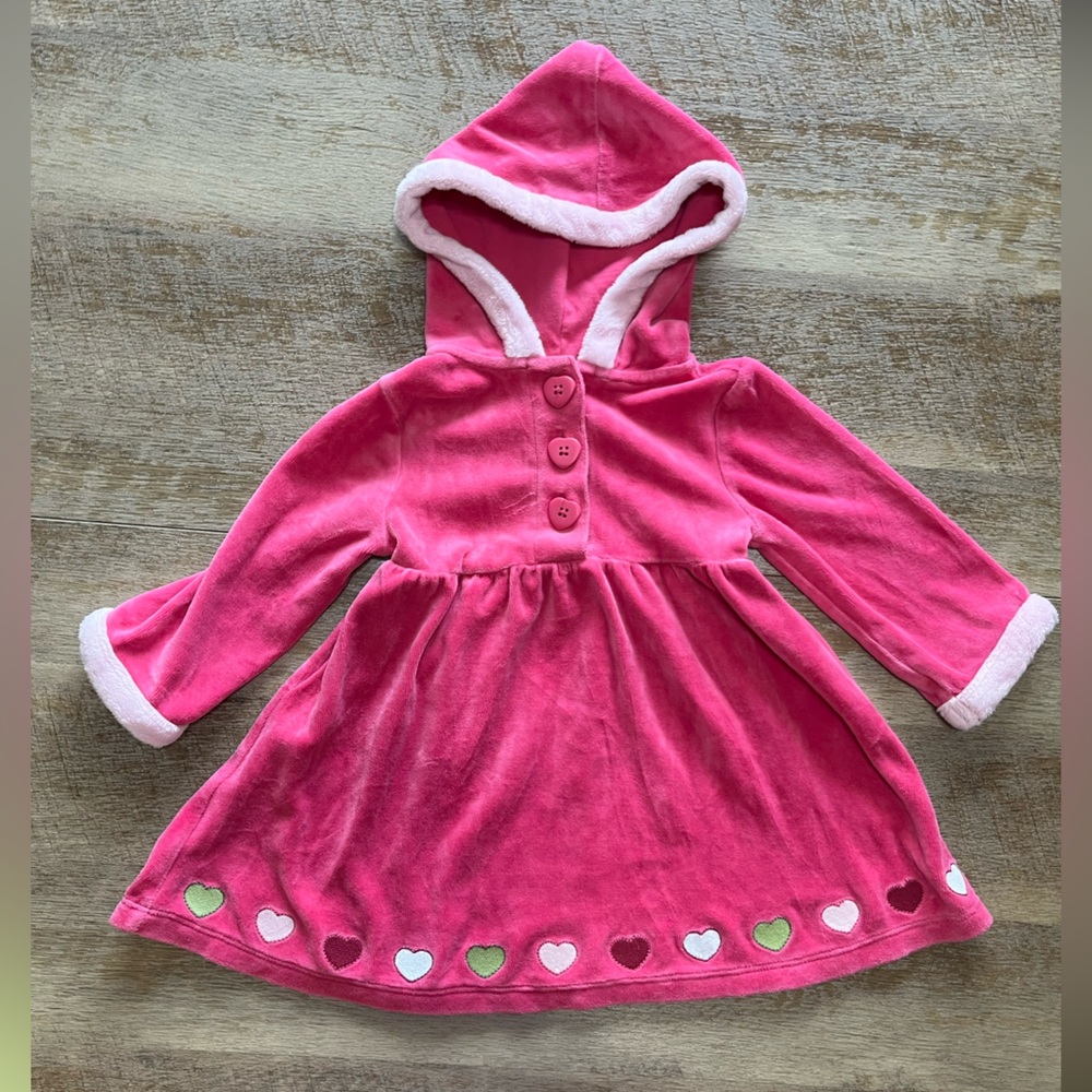 Gymboree Pink Hooded Dress with Heart Accents